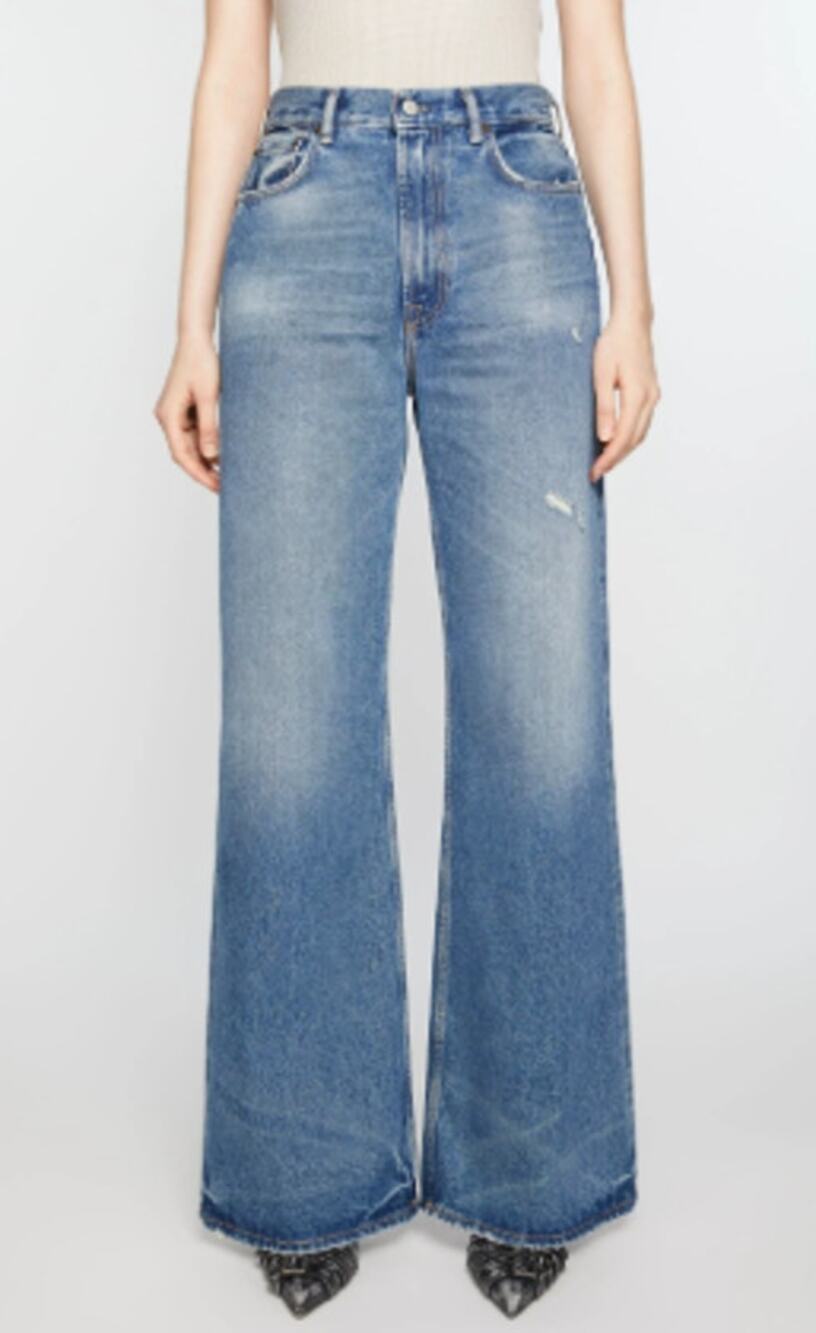Acne Studio 24 Vintage Blue 2022 Cotton Denim Bootcut Jean Casual Western Boho